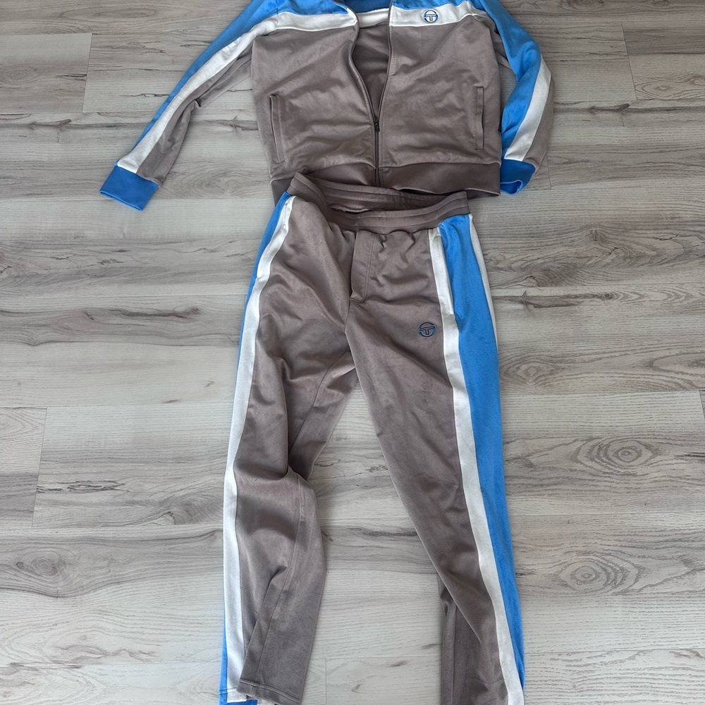 Sergio Tacchini Blue and Brown Track Suit